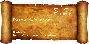 Petra Sándor névjegykártya
