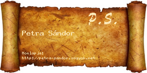 Petra Sándor névjegykártya